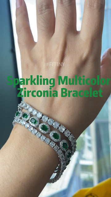 Green CZ Halo Bracelet & White Gold Iced Out Tennis Chain – Hip Hop Bling Jewelry for Him