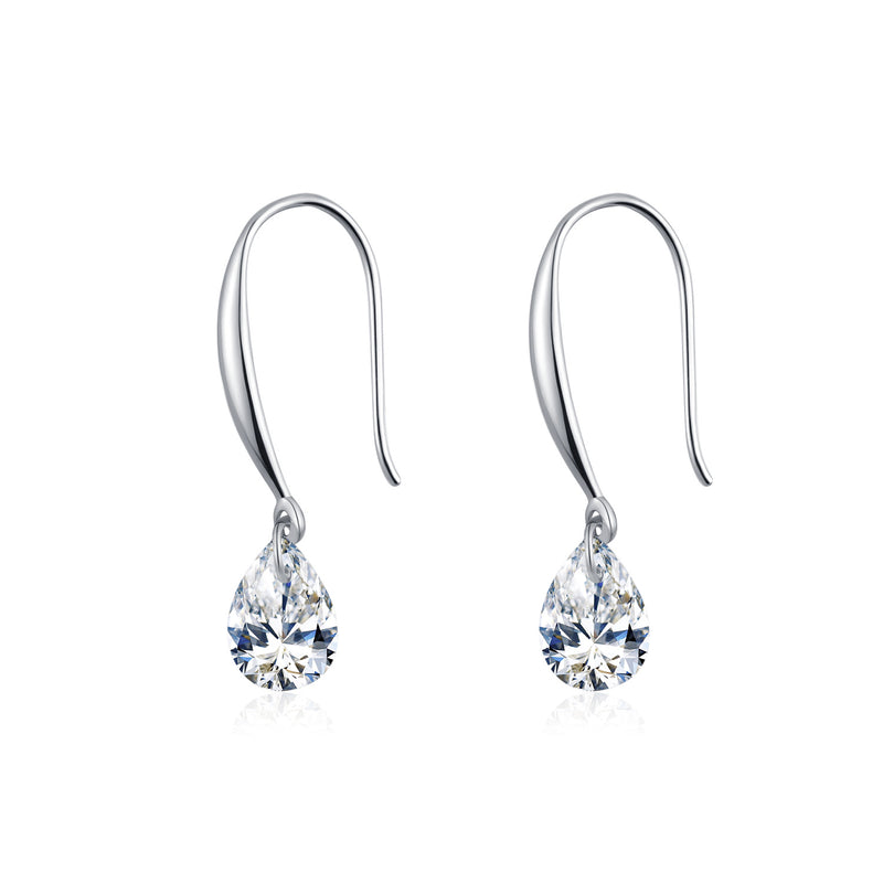 Droplet Pendant Necklace and Stud Earrings Set in Sterling S - Front View - FITINY Jewelry