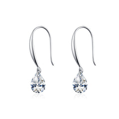 Droplet Pendant Necklace and Stud Earrings Set in Sterling S - Front View - FITINY Jewelry