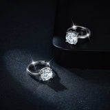 Close-up of moissanite stone brilliance and precise prong detail