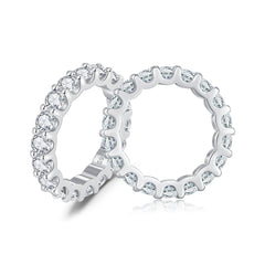 Geometric Moissanite-Embellished Sterling Silver Ring for Wo - Front View - FITINY Jewelry