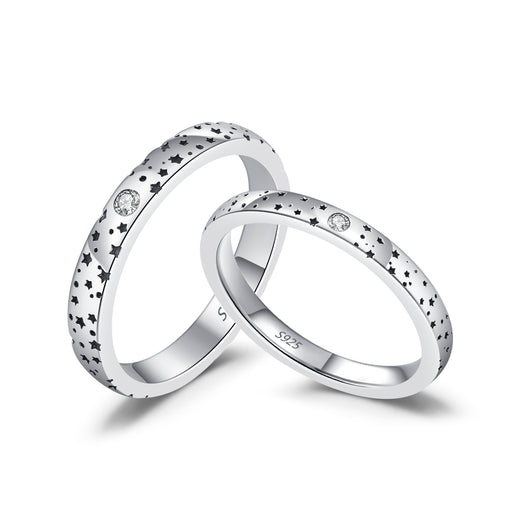 Star-Shaped Moissanite Ring in Sterling Silver – Narrow and  - Front View - FITINY Jewelry