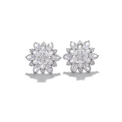 S925 Ice Flower 5A Zircon Stud Earrings, Sterling Silver Jewelry for Women - FITINY Jewelry