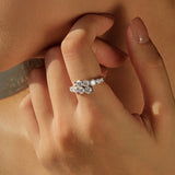 Geometric Moissanite Stackable Ring in Sterling Silver – Cha - Side View - FITINY