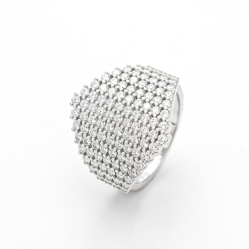 Full-Pavé Moissanite Ring in Sterling Silver with 18K Gold P - Front View - FITINY Jewelry