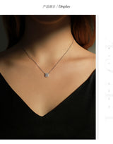 Geometric Moissanite Pendant Necklace in Sterling Silver – D - Front View - FITINY Jewelry