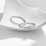 Ring worn on index finger showcasing modern stacking potential