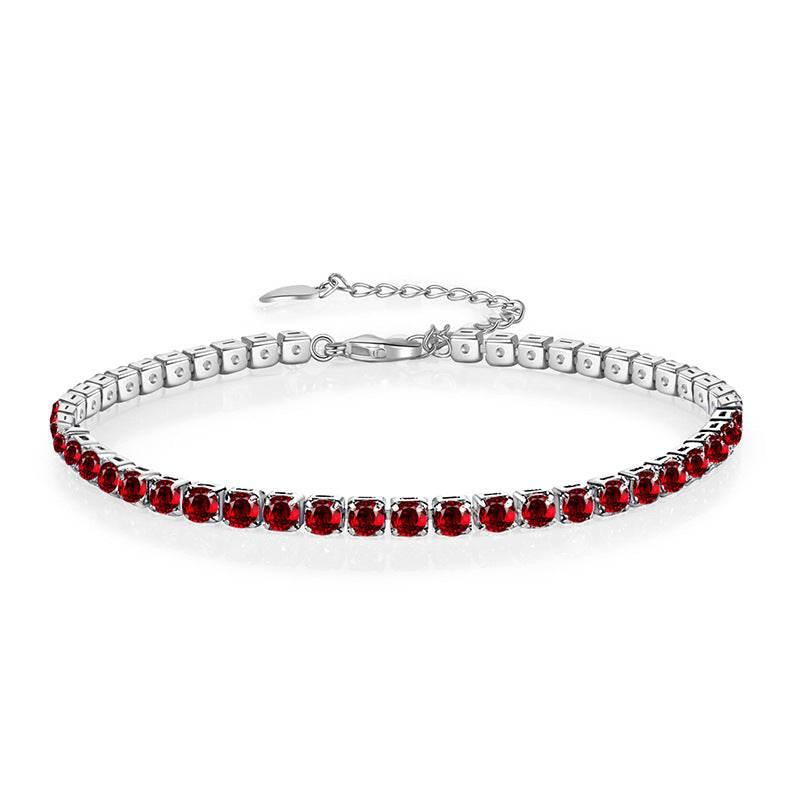 Multicolor CZ Iced Out Adjustable Tennis Bracelet, 3mm 5A Cubic Zirconia - FITINY Jewelry