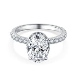 FITINY Oval Moissanite Ring – 2.5 Carat Brilliant Cut in Sterling Silver with 18K Gold Plating