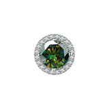 S925 Multicolor Moissanite Round Halo Stud Earrings with Threaded Needle, 8 Color Options, 0.1-3ct D-Grade VVS, Sterling Silver Jewelry for Men Women