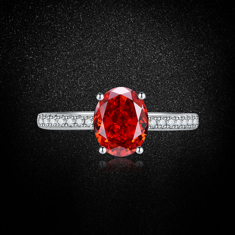 Multicolor Ice Flower Cut Oval CZ Adjustable Ring, Pave Band, 7*9mm 5A Cubic Zirconia, 6 Color Options, Dainty Luxe