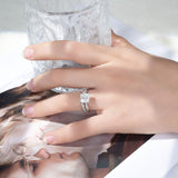 FITINY Princess-Cut Moissanite Ring Set – 2ct Solitaire Engagement Ring + Matching Stackable Band