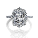 4-Carat Moissanite Solitaire Ring in White Gold-Plated Sterl - Front View - FITINY Jewelry