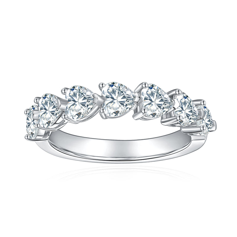 Heart-Shaped Moissanite Ring Set – Full-Circle or Half-Circl - Detail View - FITINY Jewelry
