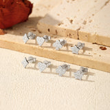 Sterling Silver Moissanite Stud Earrings with Floral, Diamon - Front View - FITINY Jewelry