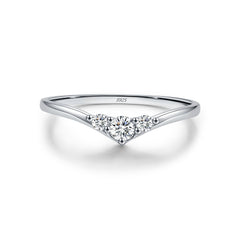 Geometric Arrow Stackable Ring in Sterling Silver with Moiss - Detail View - FITINY Jewelry