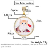 Back view of pendant showing brushed brass finish and secure clasp detail