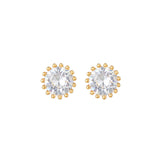 16 Pairs Pink Heart Stud Hoop Huggies Drop Earrings Set, 18K Gold Plated Stacking CZ & Pearl Designs, Planet Snowflake Moon Star