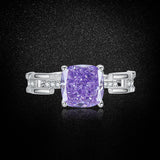 Multicolor Ice Flower Cut Square CZ Adjustable Ring, 8*8mm 5A Cubic Zirconia, 6 Color Options, Dainty Luxe
