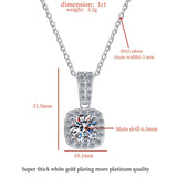 S925 Colorful Moissanite Pendant Necklace with Pavé-Set Halo & Hoop, 1ct D-Grade VVS1 Moissanite in 12 Dazzling Colors with GAR Certification, Sterling Silver Necklace