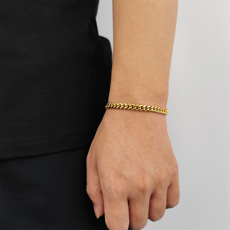 Cuban Link Hip Hop Bracelet — Premium Stainless Steel, Dual- - Front View - FITINY Jewelry