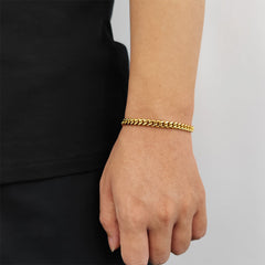Cuban Link Hip Hop Bracelet — Premium Stainless Steel, Dual- - Front View - FITINY Jewelry