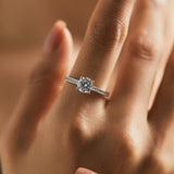 Geometric Moissanite Ring in Sterling Silver – Modern Minima - Side View - FITINY
