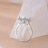 4-Carat Moissanite Solitaire Ring in White Gold-Plated Sterl - Front View - FITINY Jewelry