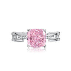 Multicolor Ice Flower Cut Square CZ Adjustable Ring, 8*8mm 5A Cubic Zirconia, 6 Color Options, Dainty Luxe - FITINY Jewelry