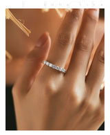 Back view showing polished sterling silver finish and seamless band closure