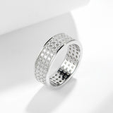 S925 Moissanite Matching Couple Eternity Bands Wedding Rings, Two-Row 1ct & Three-Row 1.8ct, D-Grade VVS, 18K White Gold Plated Unisex Rings