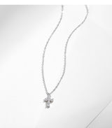 FITINY S925 Sterling Silver Moissanite Cross Pendant Necklace for Women - Trendy Layered Style