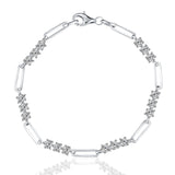 FITINY moissanite bracelet in white gold on clean white background, front view