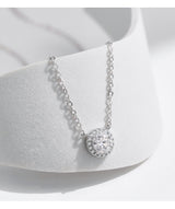 Geometric Moissanite Pendant Necklace in Sterling Silver – D - Front View - FITINY Jewelry