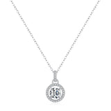 Round Moissanite Pendant Necklace in Sterling Silver – Delic - Front View - FITINY Jewelry