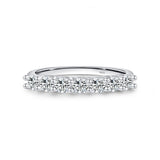 Geometric Moissanite-Pavé Band Ring in Sterling Silver – Mod - Front View - FITINY Jewelry