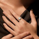 Emerald-Cut Moissanite Ring in Sterling Silver – Vintage-Ins - Side View - FITINY