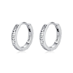 Star-Shaped Moissanite Hoop Earrings in Sterling Silver – Mi - Front View - FITINY Jewelry