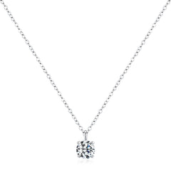 1-Carat Moissanite Pendant Necklace in 925 Sterling Silver — - Front View - FITINY Jewelry