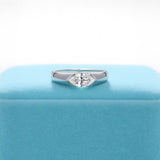S925 18k Marquise Moissanite Wedding Engagement Ring, 5*10mm 1ct VVS D-Gragde Certified, 18K White Gold & Rhodium Plated Vintage-Inspired Luxury Solitaire for Her Him