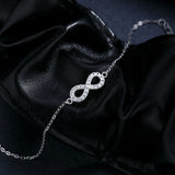 Infinity Symbol Moissanite Bracelet in Sterling Silver - Detail View - FITINY Jewelry