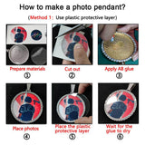 Rotating Double-Sided Circular Photo Pendant Necklace with M - Front View - FITINY Jewelry