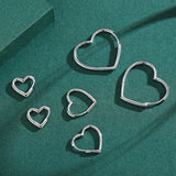 Sterling Silver Heart Huggie Hoop Earrings – Minimalist Ever - Gift Box - FITINY Jewelry