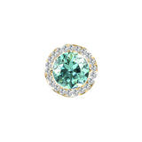 S925 Multicolor Moissanite Round Halo Stud Earrings with Threaded Needle, 8 Color Options, 0.1-3ct D-Grade VVS, Sterling Silver Jewelry for Men Women
