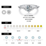 Crown-Style Moissanite Ring in Sterling Silver for Engagemen - Gift Box - FITINY Jewelry