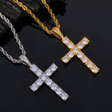 Oversized Hip Hop Cross Necklace for Men – White Gold Plated - Gift Box - FITINY Jewelry