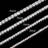 Hip Hop Iced Out Tennis Chain Necklaces, 18K Gold & White Gold Plated, 3–6mm CZ Iced Out Bling Jewelry, 16-24inch