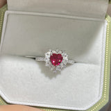 Side profile view showing smooth band contour and dimensional heart shape