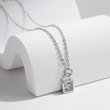 D-Color Moissanite Pendant Necklace in Sterling Silver – Del - Detail View - FITINY Jewelry