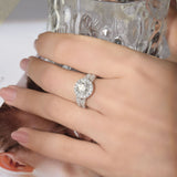 Top-down macro shot emphasizing D-E color purity and fire of moissanite